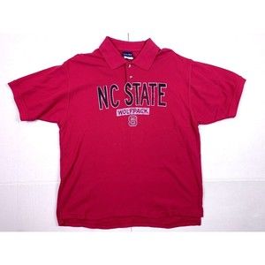 OVB NC State Mens Polo Shirt Size L Short Sleeve Magenta Wolfpack Cotton